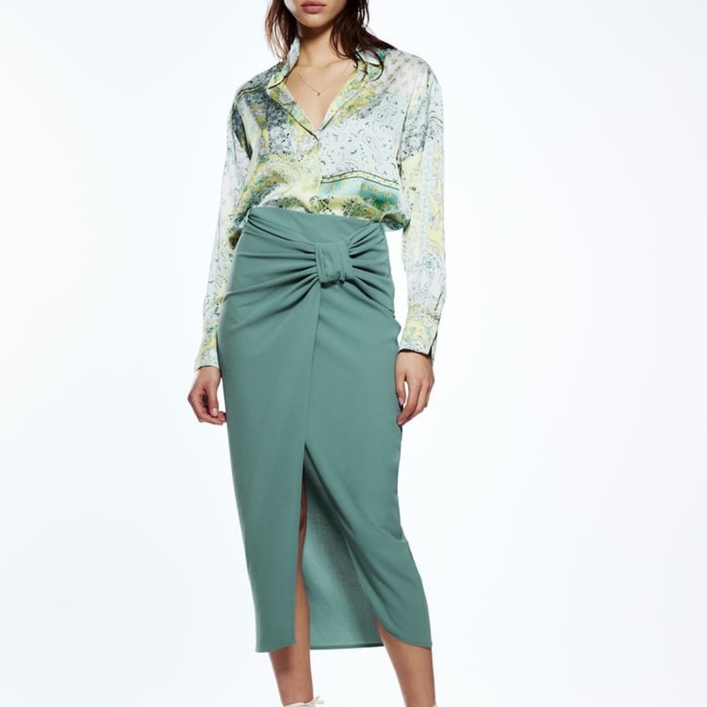 Zara RUCHED MIDI SKIRT